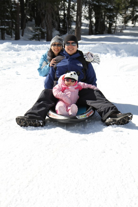 Sledding with our baby girl
