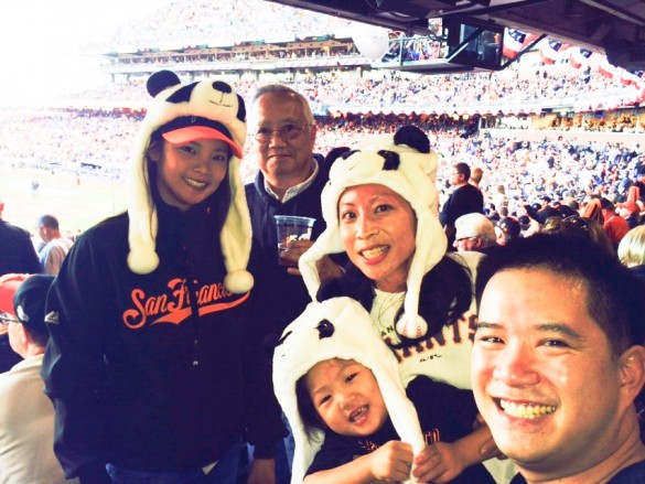 My Giants & panda loving family: Dad, my sister Ali, Roxy, Kenny, and me
