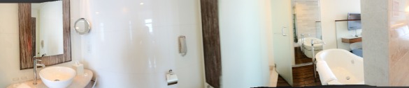 The bathroom of our hotel suite. There were actually 2 bathrooms!