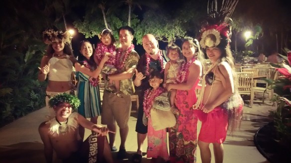 With the dancers from Old Lahaina Luau