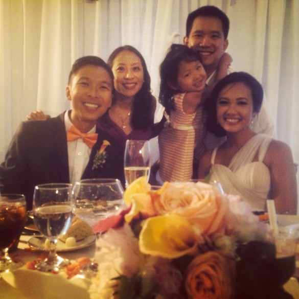 Me, Kenny, & Roxy with Junshien & Chantal at their wedding at Nella Terra Cellars on July 18, 2015