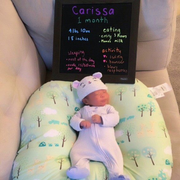 Carissa is 1 month old!