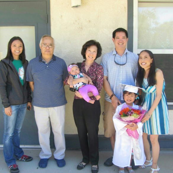 Our family at Roxy's Merryhill Preschool Graduation