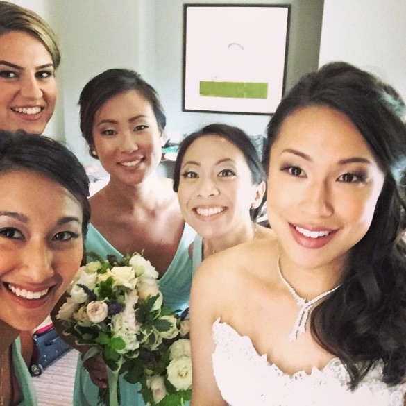My cousin Jessica with her bridesmaids