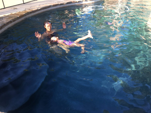 Roxy and Melinda, her Sunsational Swim Instructor