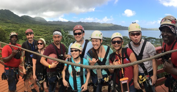 Our crew with Josiah, Lindsay, Bryson, Kenny, me, Merisa, Daisy, Simon, and our guide Chocolate on either end. Lol, Chocolate ran from the left side to the right side in this panoramic shot! 
