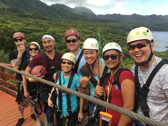 Another shot of us ziplining amidst the beautiful scenery of Kauai